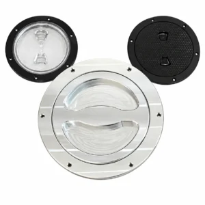 Standard billet intercooler replacement cap with clear-center and black caps behind it