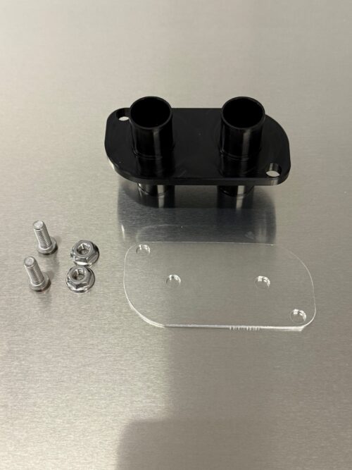Bulkhead fitting for dual hoses. 3/4" and 1" hoses.