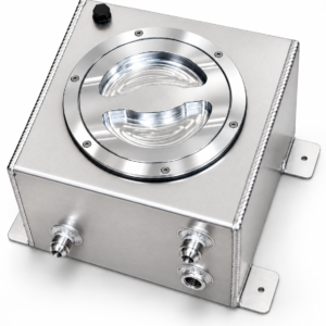 3.5-gallon Universal External-Pump Ice Tank with optional billet aluminum cap and 12AN feed and return fittings